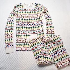 Hanna Andersson Elf Festive Kids Pajamas long Johns